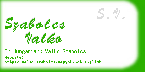 szabolcs valko business card